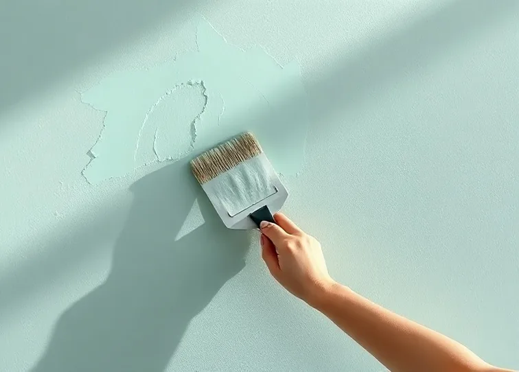 Application d'un enduit décoratif à la lisseuse sur un mur